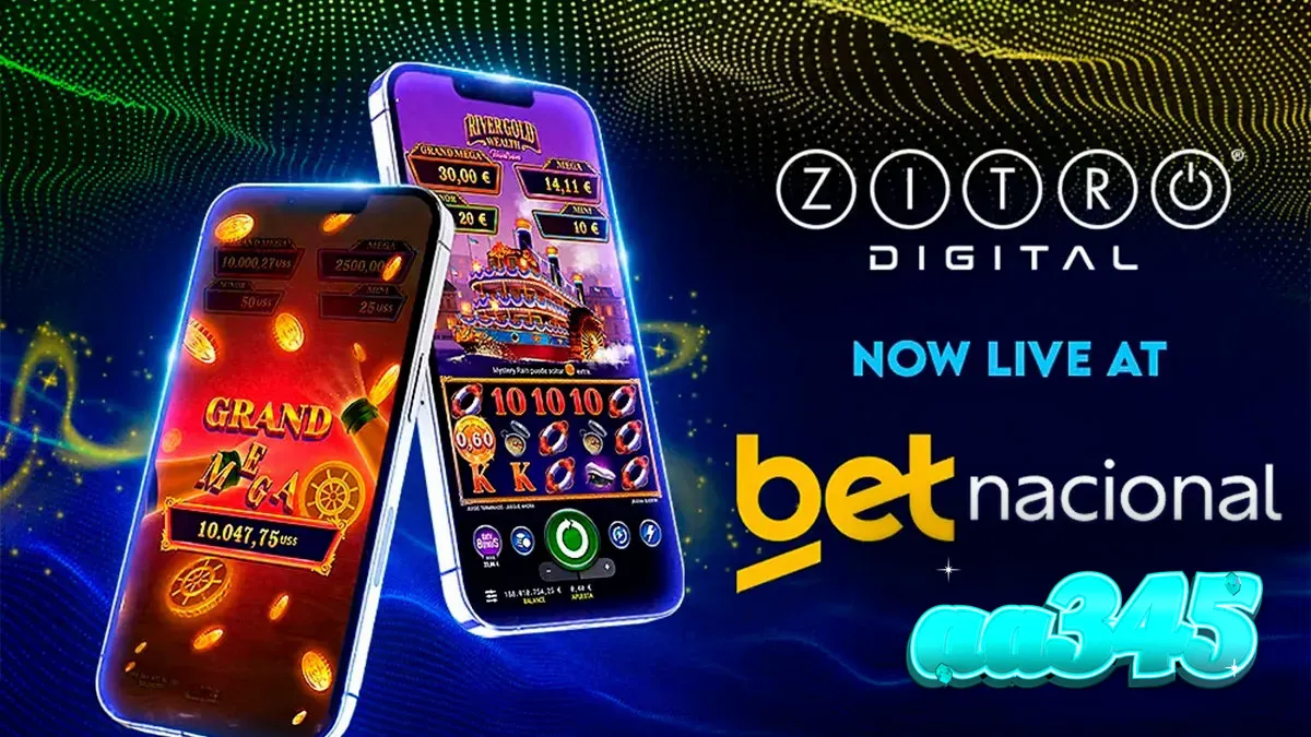 Interface de jogo móvel da Zitro Digital em um smartphone moderno